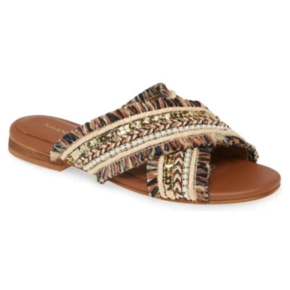 NWT Kaanas Brown Slide Sandals